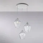 Alnitak 3-flammige Pendelleuchte aus schwarzem Glas und Metall Viadurini