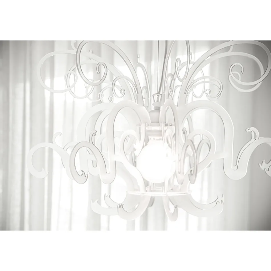 Hängeleuchter aus recycelbarem weißem oder schwarzem Plexiglas - Sancho Viadurini