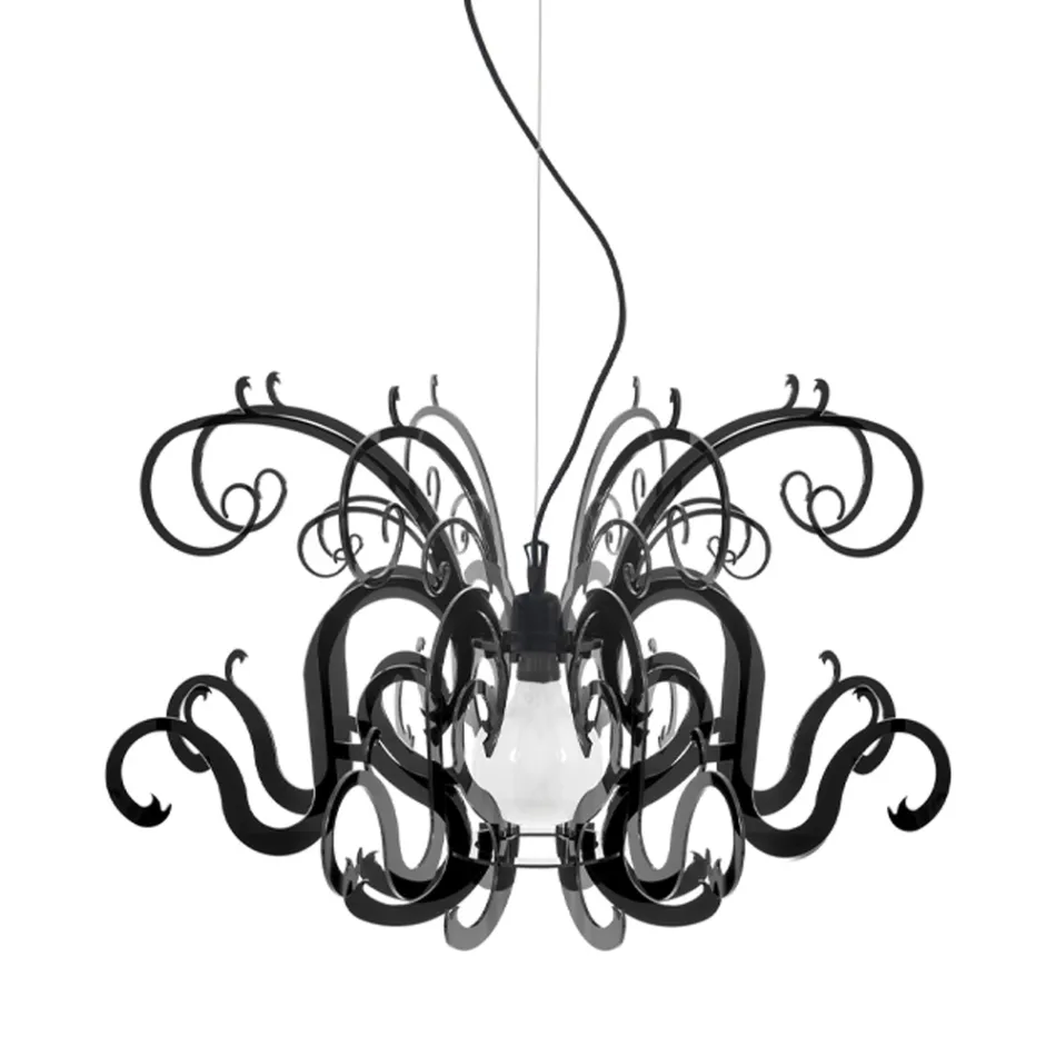 Hängeleuchter aus recycelbarem weißem oder schwarzem Plexiglas - Sancho Viadurini