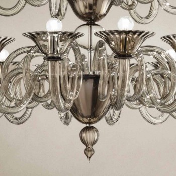 Artisan Kronleuchter mit 18 Lichtern aus Venedig Glas, Made in Italy - Margherita