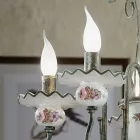 Handwerklicher Keramik-Kronleuchter mit Handdekor und antikem Messing - Sanremo Viadurini