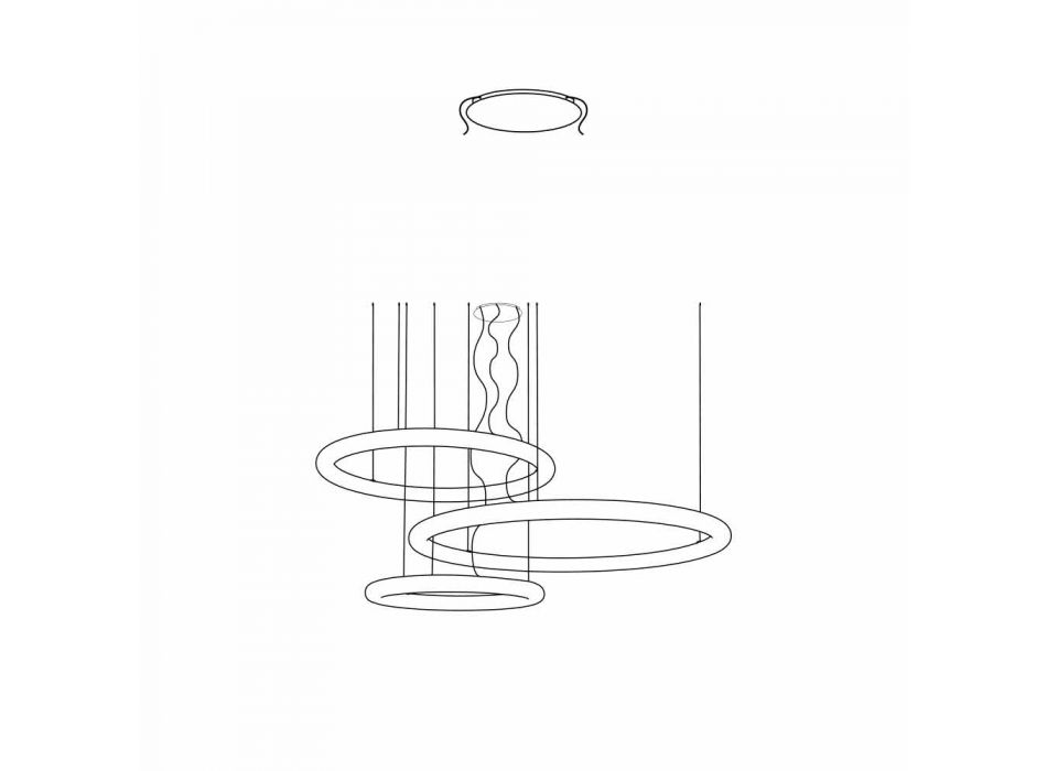 Weißer Design-Kronleuchter mit Metallrosette Made in Italy - Slide Giotto Viadurini