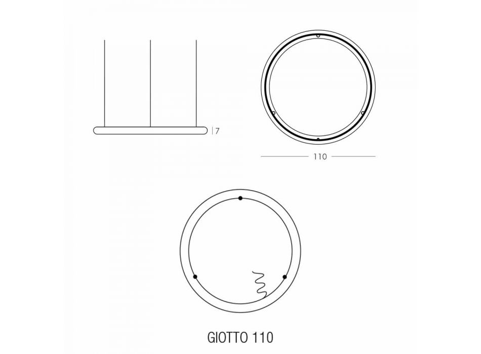 Weißer Design-Kronleuchter mit Metallrosette Made in Italy - Slide Giotto Viadurini