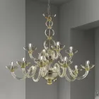 Klassischer Kronleuchter 12 Lichter aus venezianischem Glas Made in Italy - Foscarino Viadurini