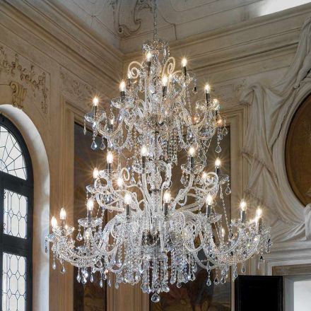 Klassischer Kronleuchter 36 Lichter aus venezianischem Glas Made in Italy - Florentiner Viadurini