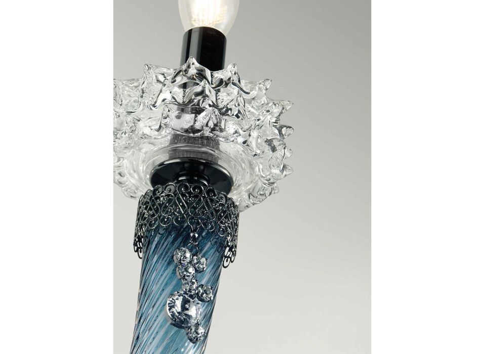 Klassischer Kronleuchter 8 Lichter aus italienischem, handgefertigtem Luxusglas - Saline Viadurini