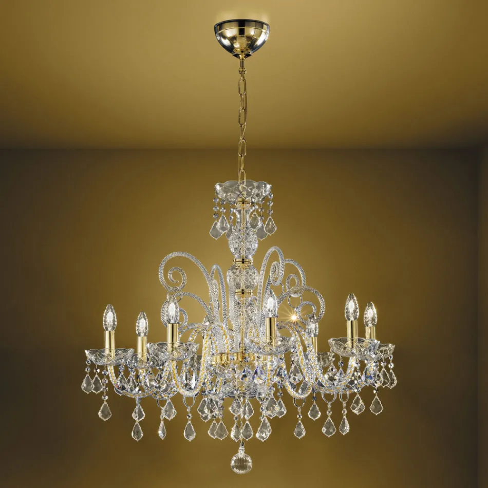 Klassischer Kronleuchter 8 Lichter aus venezianischem Glas Made in Italy - Florentiner Viadurini