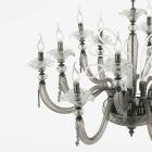 Klassischer Kronleuchter 8 Lichter Geblasenes Glas Blumendetails - Bluminda Viadurini