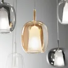 Kronleuchter mit 12 Lichtern aus Glas und transparentem Draht Made in Italy - Trilly Viadurini