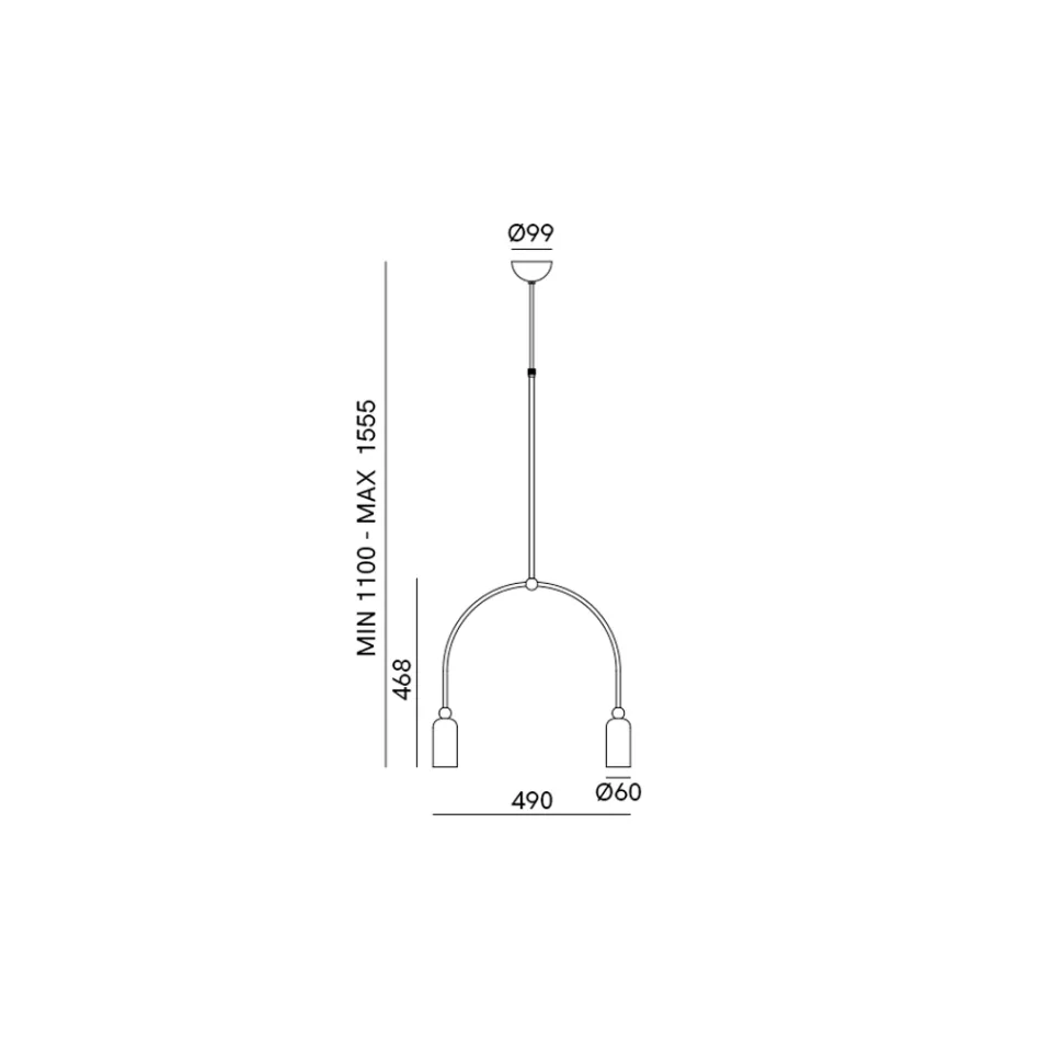 Kronleuchter mit 2 Lichtern in verschiedenen Ausführungen, hergestellt in Italien – Lady Viadurini