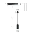 Kronleuchter mit 3 LEDs aus pulverbeschichtetem Aluminium und verstellbarem Kabel – Buxus Viadurini