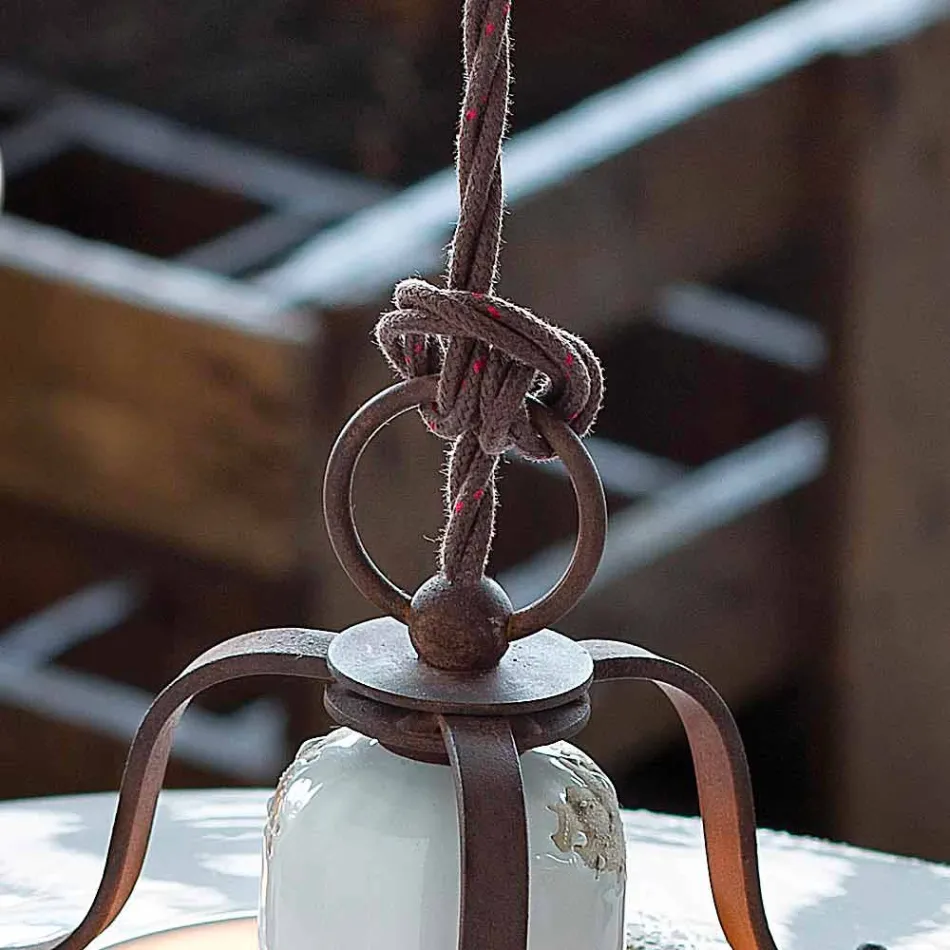 Land-Leuchter aus Keramik und Metall Monica Ferroluce Viadurini