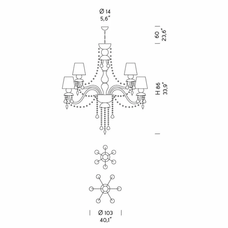 Artisan Venezianischer Glas Kronleuchter 12 Lichter, Made in Italy - Milagros Viadurini