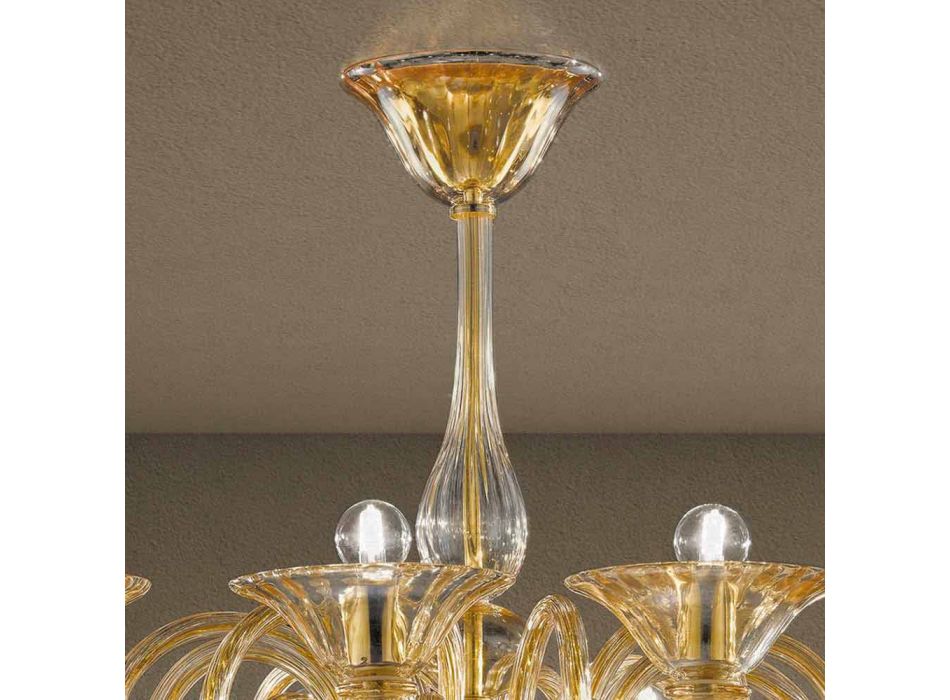 12-flammiger handgemachter venezianischer Glas-Kronleuchter Made in Italy - Margherita