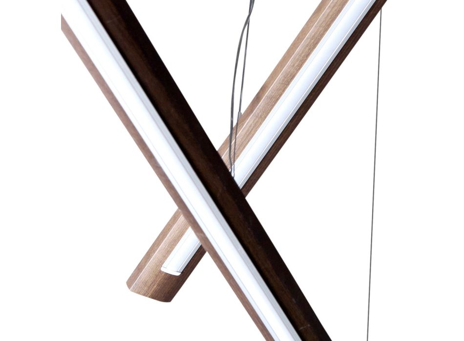 Design Pendellampe mit 4 Leuchten aus Holz Grilli York in Italien hergestellt  Viadurini