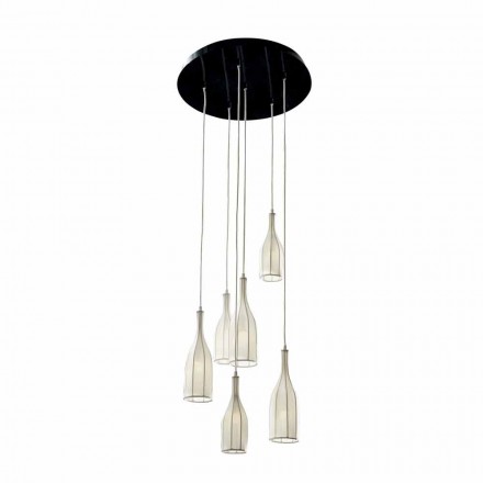 Design Kronleuchter mit 6 Lampenschirmen Grilli Mathusalem made in Italy Viadurini