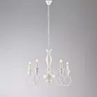 Italienischer Kronleuchter aus Holz und lackiertem Eisen für die Inneneinrichtung - Toskana Viadurini