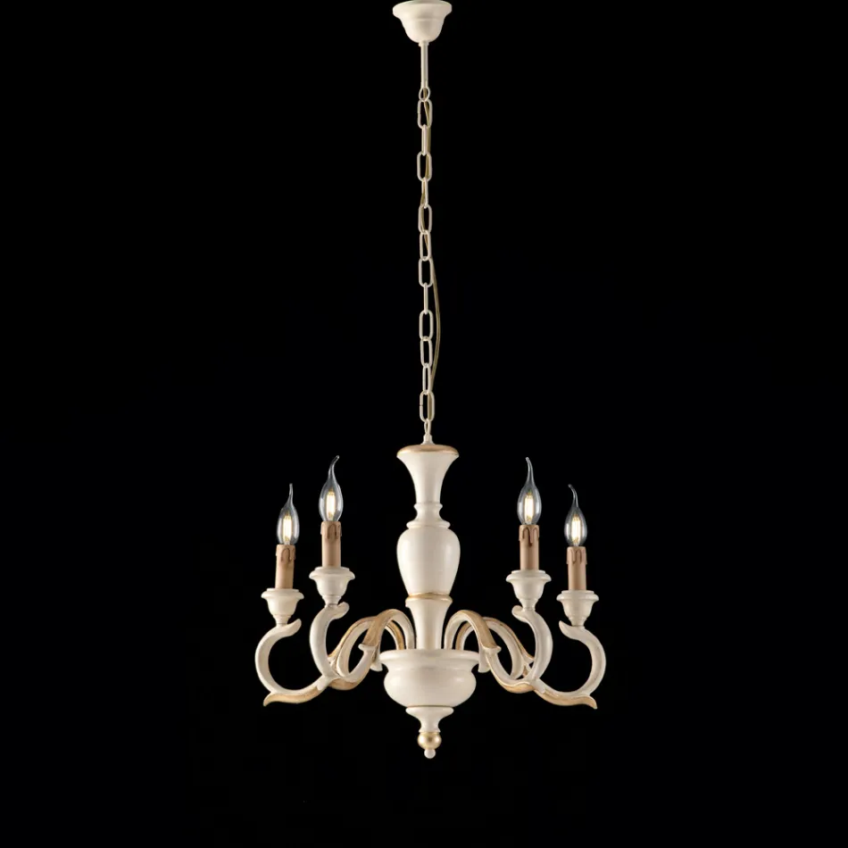 In Italien gefertigter Kronleuchter aus Holz für die Inneneinrichtung – Florenz Viadurini