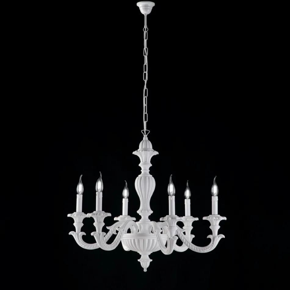 In Italien gefertigter Kronleuchter aus Holz für die Inneneinrichtung – Mailand Viadurini