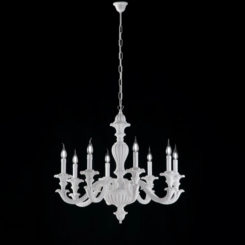 In Italien gefertigter Kronleuchter aus Holz für die Inneneinrichtung – Mailand Viadurini