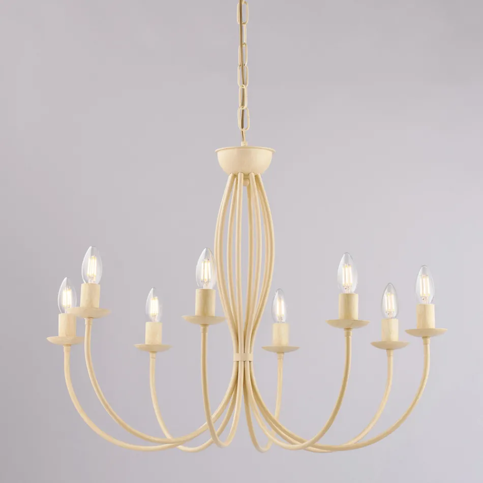 Weißer Metallleuchter zur Beleuchtung eleganter Räume – Roccia Viadurini