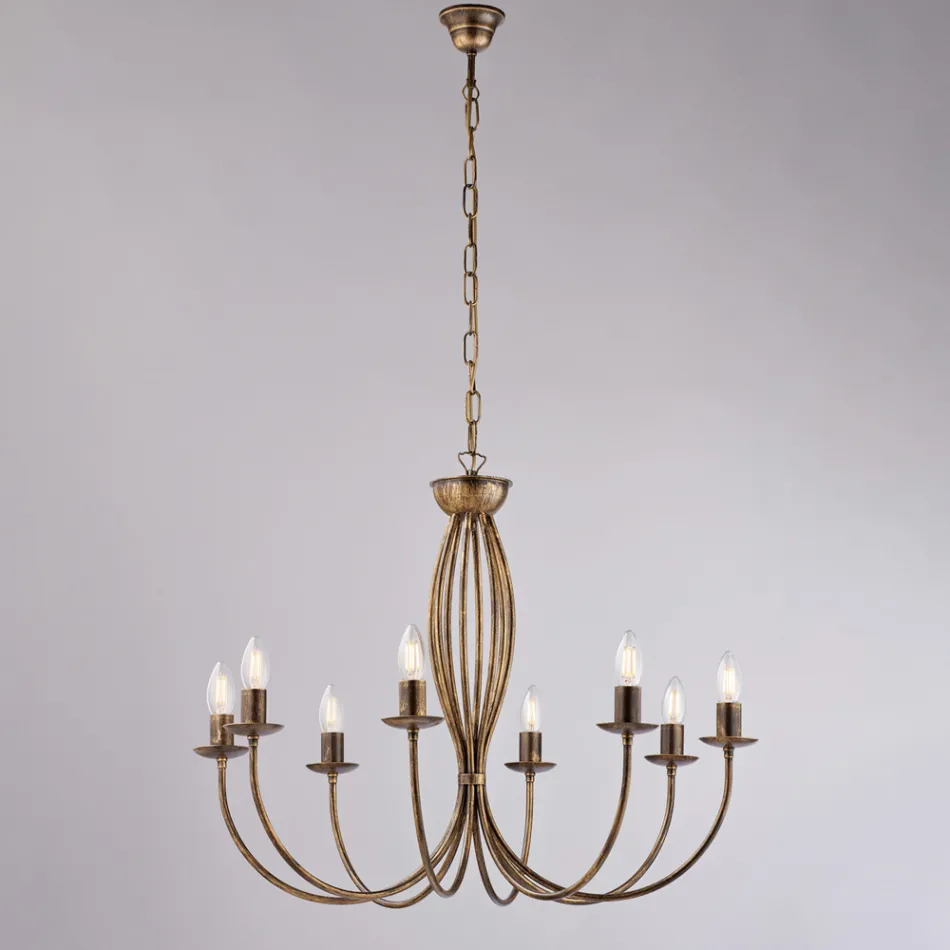 Weißer Metallleuchter zur Beleuchtung eleganter Räume – Roccia Viadurini