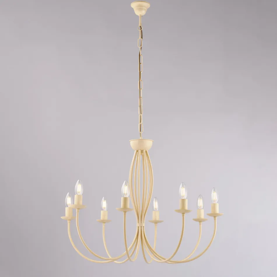 Weißer Metallleuchter zur Beleuchtung eleganter Räume – Roccia Viadurini