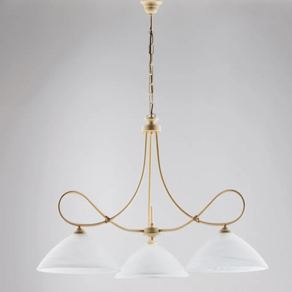 Ein Kronleuchter aus Metall und weißer Keramik zur Verschönerung Ihres Interieurs – Eclisse Viadurini