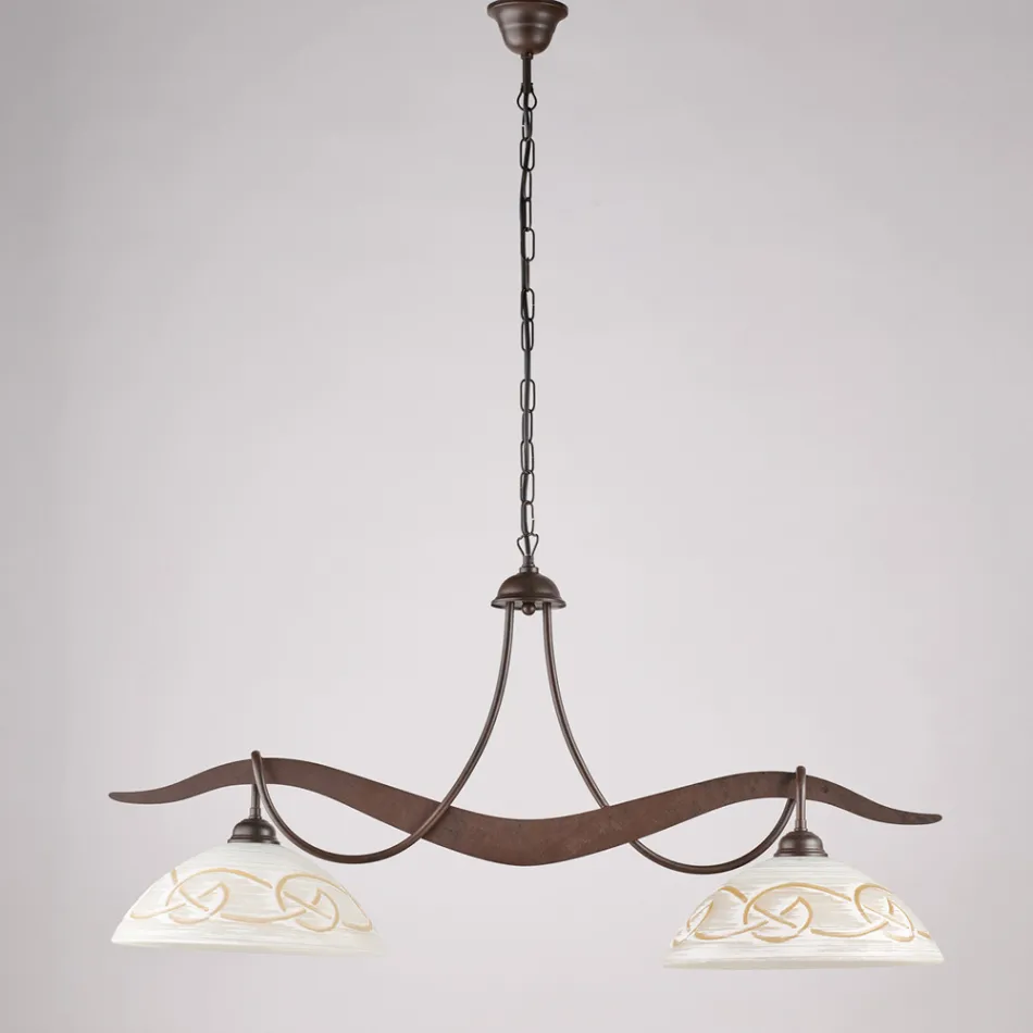 2-flammiger Kronleuchter aus Glas und Metall für die Innenbeleuchtung - Musca Viadurini