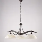 3-flammiger Kronleuchter aus Glas und Metall für die Innenbeleuchtung - Musca Viadurini