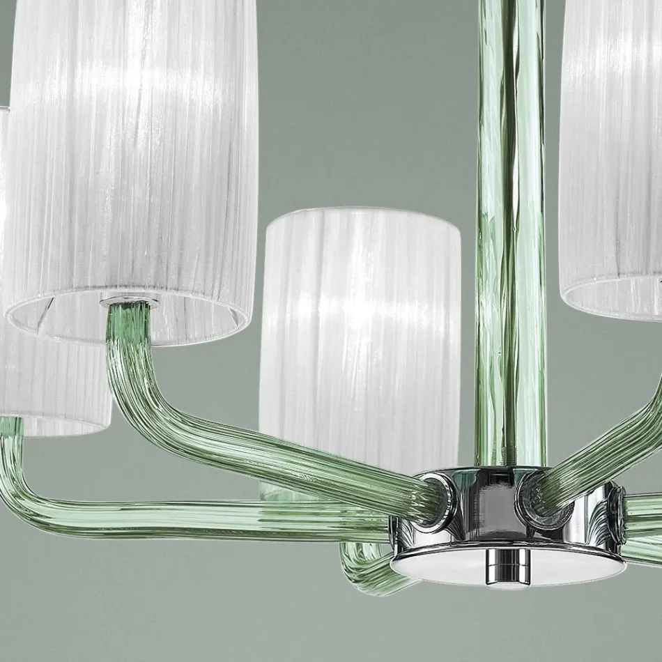 Kronleuchter aus venezianischem Glas und Metall, handgefertigt in Italien - Graham Viadurini