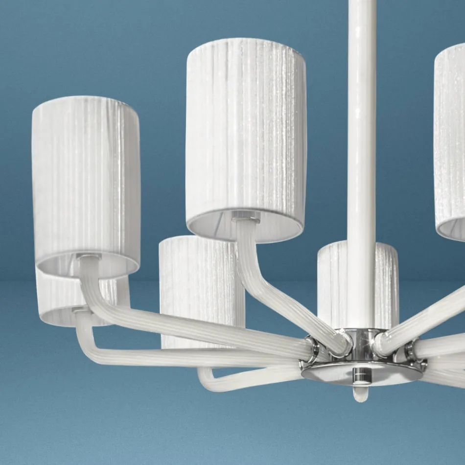 Kronleuchter aus Glas und Metall in Venedig, handgefertigt in Italien - Graham Viadurini