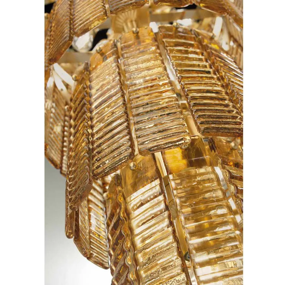 Moderner Kronleuchter 12 Lichter aus handgefertigtem italienischem Luxusglas - Valadier Viadurini