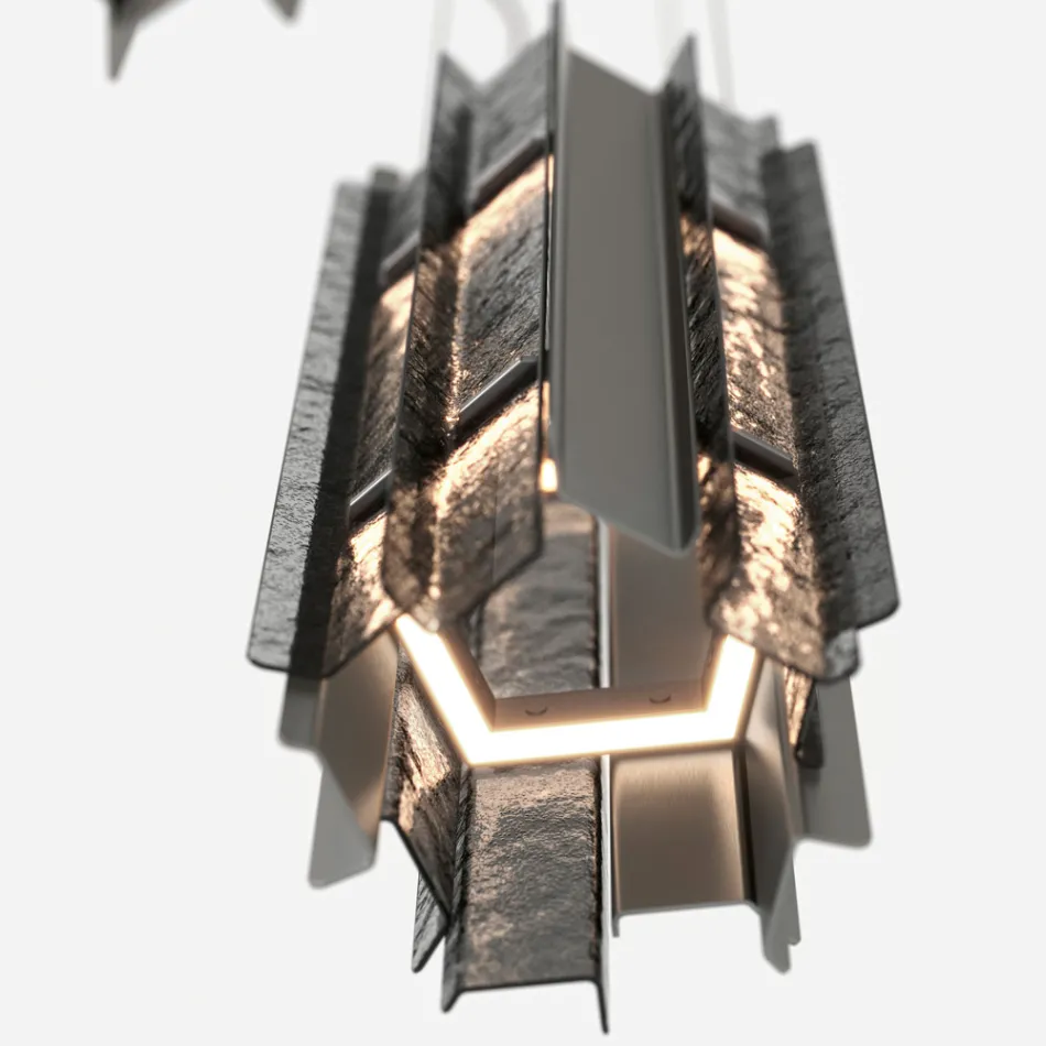 Velis – Elegant gestalteter, moderner Kronleuchter aus Fusingglas, hergestellt in Italien Viadurini