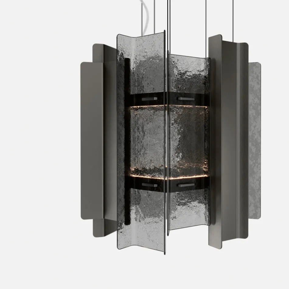 Velis – Elegant gestalteter, moderner Kronleuchter aus Fusingglas, hergestellt in Italien Viadurini