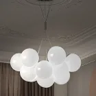 Moderner mundgeblasener Kronleuchter aus venezianischem Glas - Schnee Viadurini