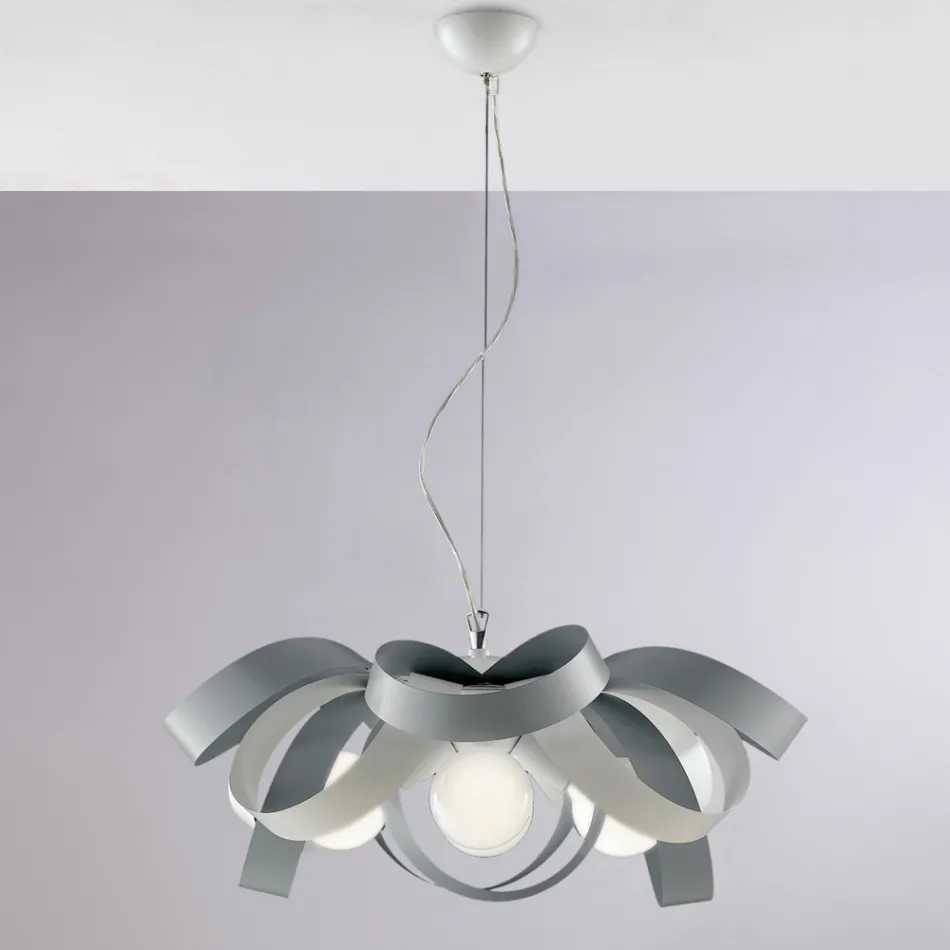 Shabby-Chic-Kronleuchter aus weißem Metall für geschmackvolle Dekoration – Meer Viadurini