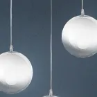 Isotta Vierflammiger linearer Bar-Kronleuchter aus weißem Glas, hergestellt in Italien Viadurini