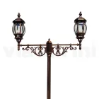 Laternenpfahl mit 2 Lichtern im Vintage-Stil aus Aluminium, hergestellt in Italien – Leona Viadurini