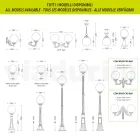 110 cm hohe Straßenlaterne aus schwarzem Acryl und Aluminium, hergestellt in Italien - Trovanero Viadurini