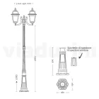 208 cm hohe Gartenlampe aus anthrazitfarbenem Aluminium und sandgestrahltem Glas - Elric Viadurini