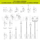 208 cm hohe Gartenlampe aus anthrazitfarbenem Aluminium und sandgestrahltem Glas - Elric Viadurini
