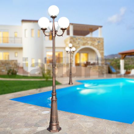 270 cm hohe Straßenlaterne aus schwarzem Acryl und Aluminium Made in Italy - Trovanero Viadurini