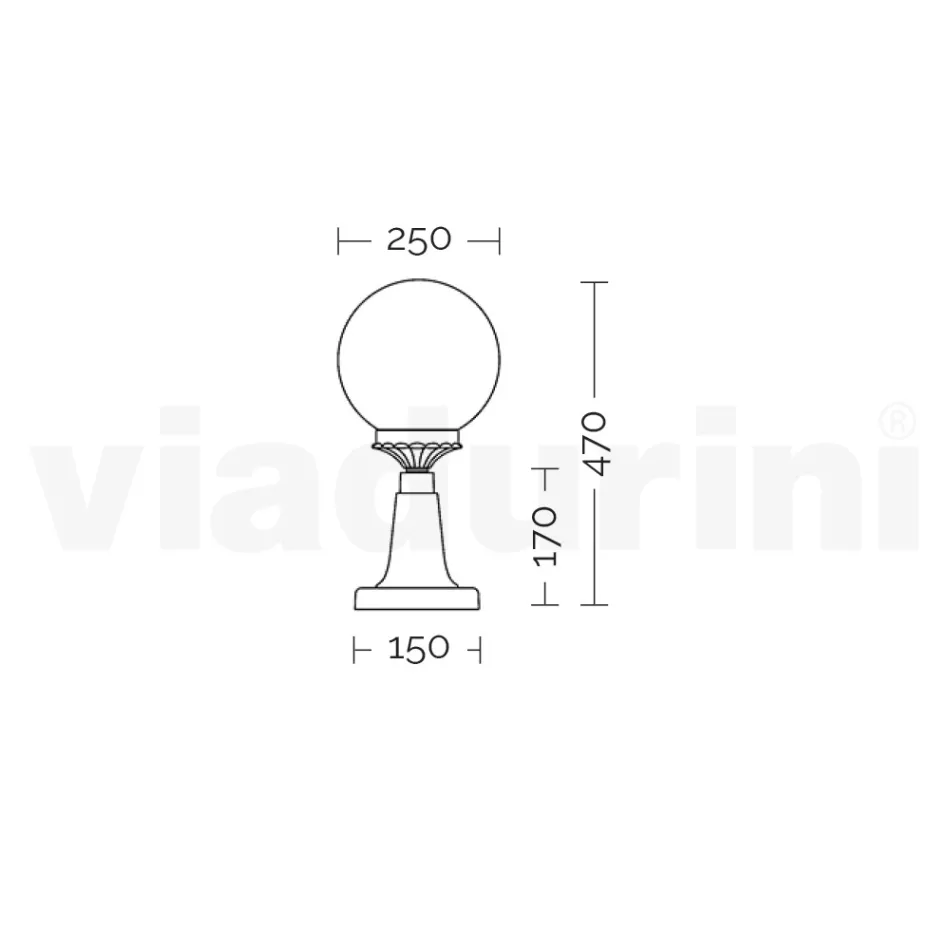 47 cm hohe Straßenlaterne aus Acryl und anthrazitfarbenem Aluminium. Hergestellt in Italien - Trovaantracite Viadurini