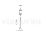 Niedrige Außenlampe aus anthrazitfarbenem Aluminium, hergestellt in Italien – Impero Viadurini