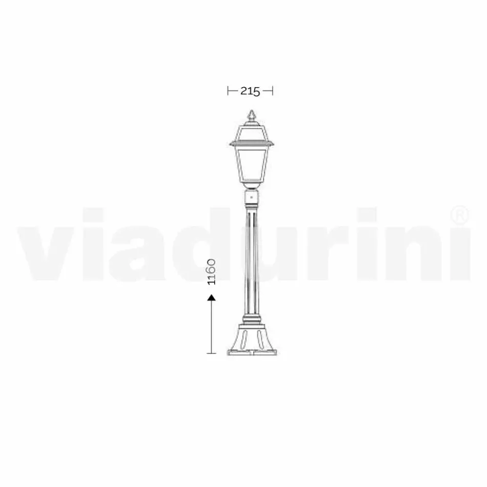 Niedrige Straßenlampe für den Außenbereich aus Aluminium, hergestellt in Italien, Kristel Viadurini