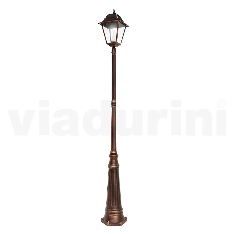 252 cm hohe Außenlampe aus Glas und Aluminiumdruckguss - Alchemist Viadurini
