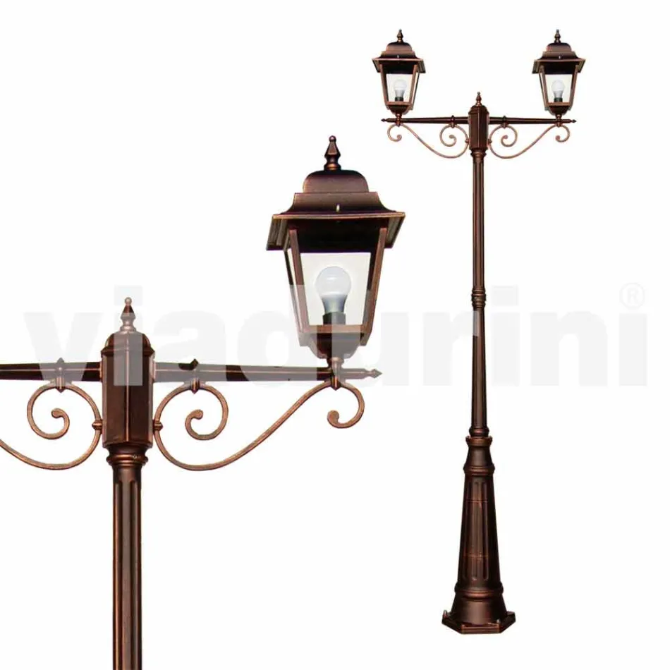Klassische Straßenlampe aus Aluminium für den Außenbereich, hergestellt in Italien, Aquilina Viadurini