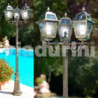 Kristel, klassische Gartenlampe mit drei Leuchten, hergestellt in Italien Viadurini