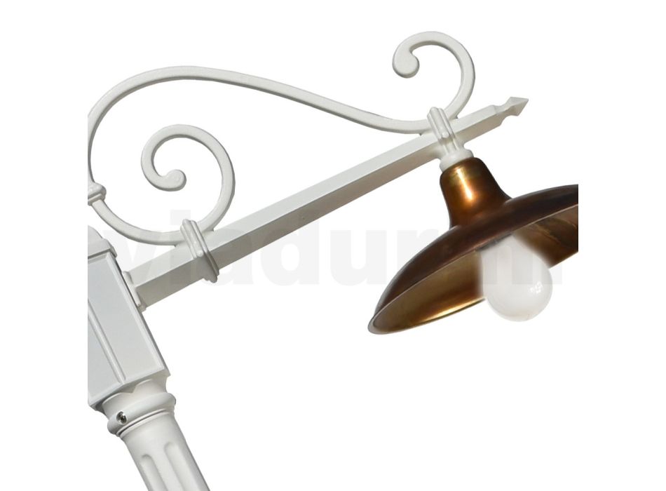 Vintage-Gartenlampe aus Aluminium und Messing, hergestellt in Italien – Adela Viadurini